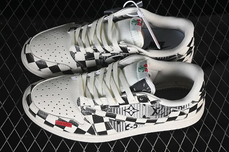 All categories Air Jordan Jordan series basketball shoes Air Jordan 1 Low High-end customized low-top sneakers Travis Scott x Fragment Design x Air Jordan 1 Low OG SP AJ1 Joe 1 LV joint black and white checkered denim low-top cultural casual sneakers LD2028-043